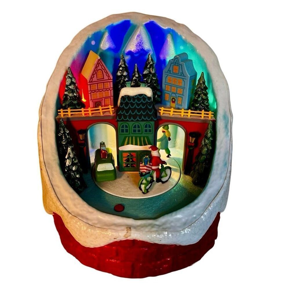 Wondershop Animated Village Christmas Scene, A Festive Decoration W/LED Lights